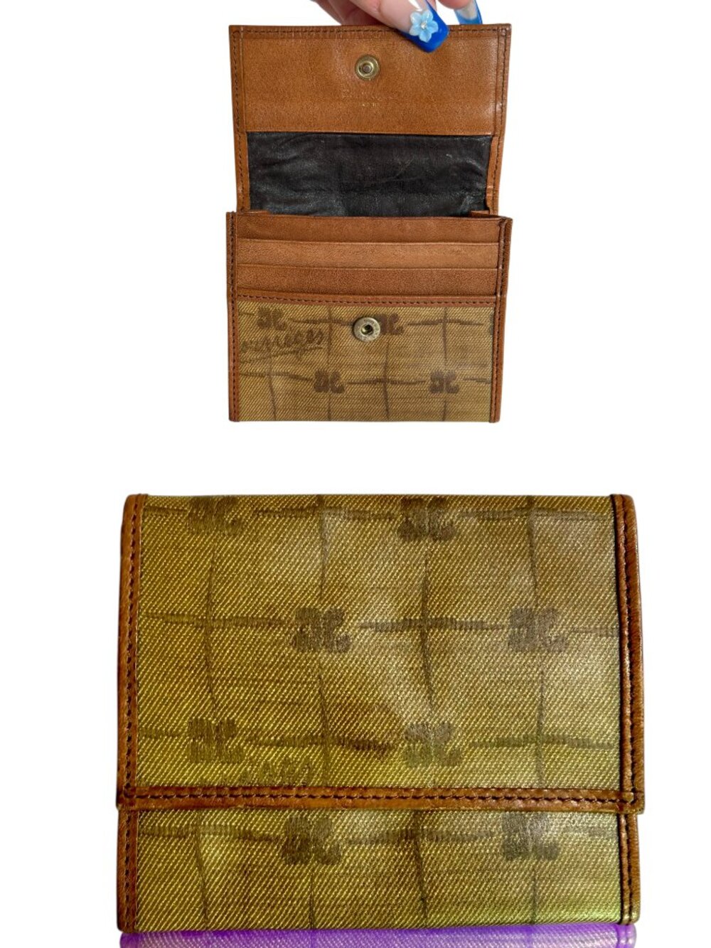Courrèges Vintage Monogram Canvas Billfold Wallet